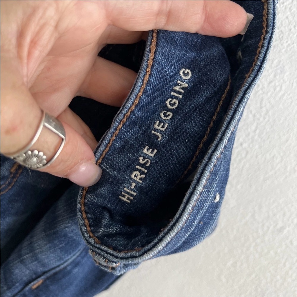 American Eagle Skinny Jeans High-Rise jegging Distressed Blue size 4 short - Picture 7 of 11